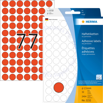 HERMA LABEL #2232 13MM RED