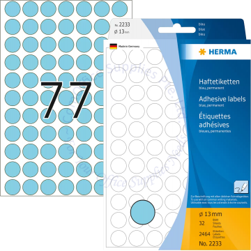HERMA LABEL #2233 13MM BLUE
