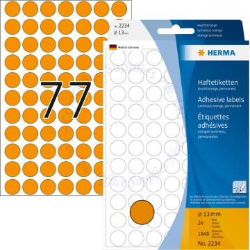 HERMA LABEL #2234 13MM LUM. ORANGE