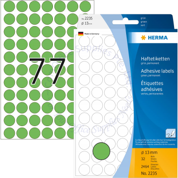 HERMA LABEL #2235 13MM GREEN