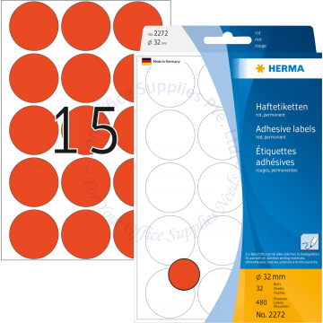 HERMA LABEL #2272 32MM RED