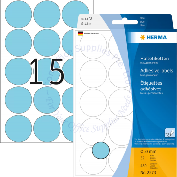HERMA LABEL #2273 32MM BLUE