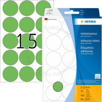 HERMA LABEL #2275 32MM GREEN