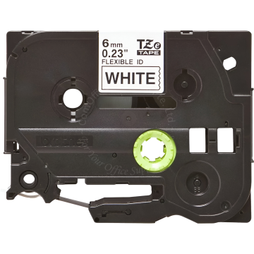 BROTHER TAPE 06MM TZE-FX211 (FLEXIBLE) BLACK/WHITE