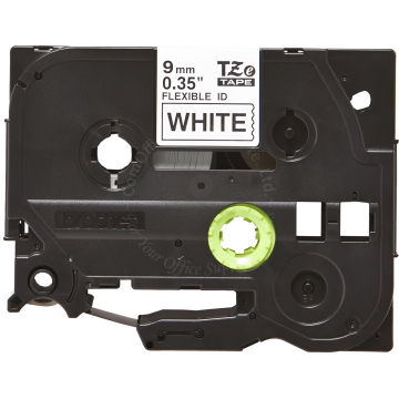 BROTHER TAPE 09MM TZE-FX221 (FLEXIBLE) BLACK/WHITE