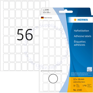 HERMA LABEL #2340 12x18MM WHITE