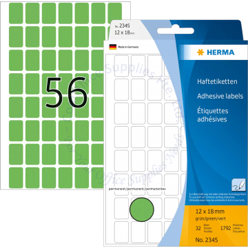 HERMA LABEL #2345 12x18MM GREEN