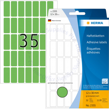 HERMA LABEL #2355 12x30MM GREEN