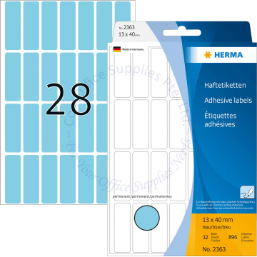 HERMA LABEL #2363 13x40MM BLUE