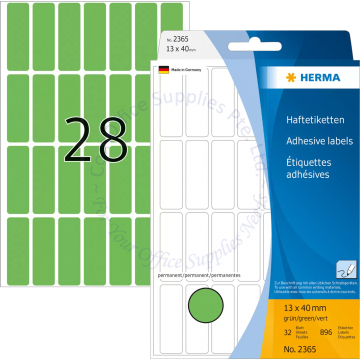 HERMA LABEL #2365 13x40MM GREEN
