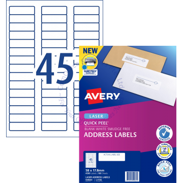 AVERY ADDRESS LABELS L7156-100 58x17.8MM