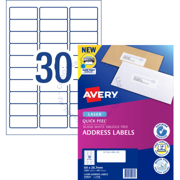 AVERY ADDRESS LABELS L7158-100 64x26.7MM