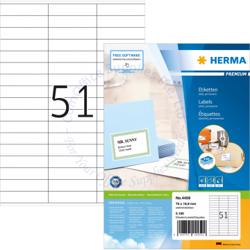 HERMA LABEL #4459 70x16.9MM
