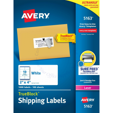 AVERY SHIPPING LABELS 5163 2x4"