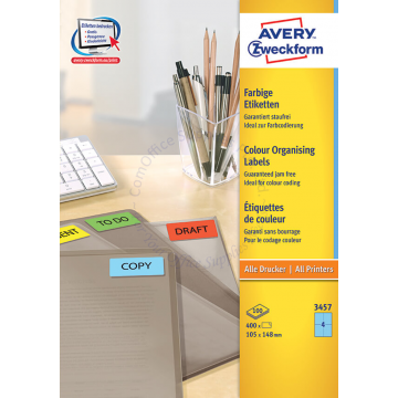 AVERY ZWECKFORM COLOUR ORGANISING LABELS 3457 BLUE 105x148MM