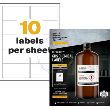 AVERY ULTRADUTY GHS CHEMICAL LABELS 60505 2x4" (50s)
