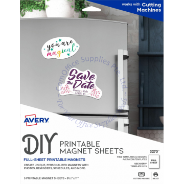 AVERY PRINTABLE MAGNET SHEETS 3270 8.5x11" (5s)