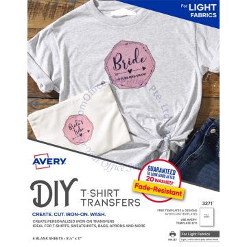 AVERY T-SHIRT TRANSFERS 3271 8.5x11" (6s)