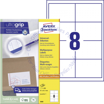 AVERY ZWECKFORM MULTIPURPOSE LABELS 3660 97x67.7MM