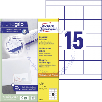 AVERY ZWECKFORM MULTIPURPOSE LABELS 3669 70x50.8MM