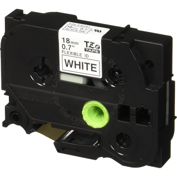BROTHER TAPE 18MM TZE-FX241 (FLEXIBLE) BLACK/WHITE