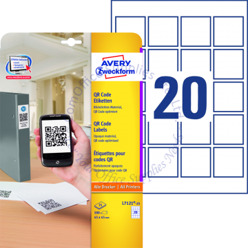 AVERY ZWECKFORM QR CODE LABELS L7121-25 45x45MM