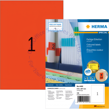 HERMA LABEL #4402 210x297MM RED