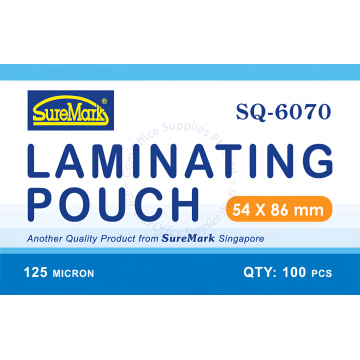 SUREMARK LAMINATING POUCH SQ-6070 54x86MM 125MIC