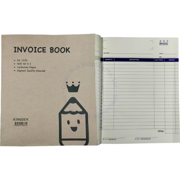 KINGDEX INVOICE BOOK NCR 3PLY KD1339 (50s)