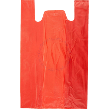 PLASTIC BAG SINGLET RED 18+10x29" (XL)