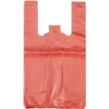 PLASTIC BAG SINGLET RED 8+5x15" (S)