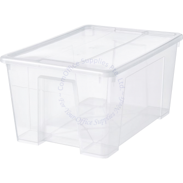 SAMLA TRANSPARENT BOX W/LID 45L #394.407.67