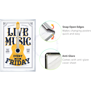 DELUXE SNAP FRAME #F-SL-04 A4 SILVER