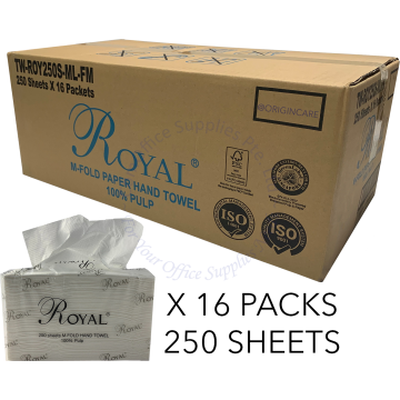 ROYAL M-FOLD HAND TOWEL (16PKTSx250s)