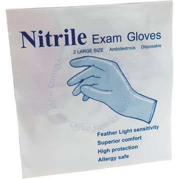 DISPOSABLE NITRILE EXAM GLOVES (SINGLE PAIR) - LARGE