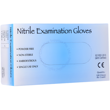 DISPOSABLE NITRILE EXAM GLOVES POWDER FREE (100s) - LARGE