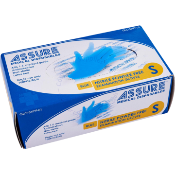 ASSURE SOFT NITRILE POWDER-FREE GLOVES (100s) BLUE - XL