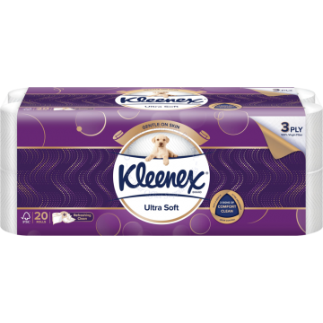 KLEENEX TOILET TISSUE ROLLS 3PLY (20s) - ULTRA SOFT