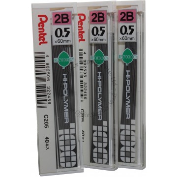 3B C205 Pentel Hi-Polymer Mechanical Pencil refill lead 0.5mm 