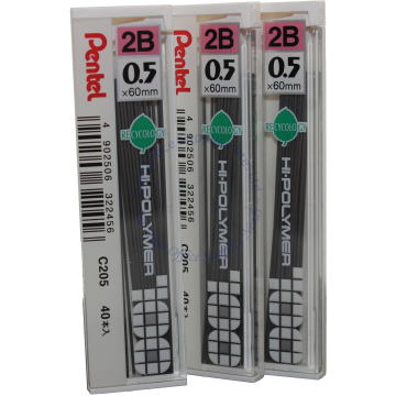 PENTEL PENCIL LEAD C205-2B 0.5MM 2B (40s)