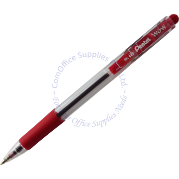 PENTEL RETRACTABLE BALL POINT PEN BK420 1.0MM RED