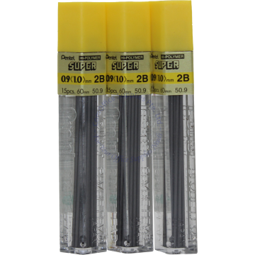 PENTEL PENCIL LEAD 50-2B9 0.9MM 2B (12s)