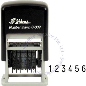 SHINY SELF INKING NUMBER STAMP S-309 (6 DIGIT) 3MM