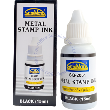 SUREMARK METAL STAMP INK (OIL BASE) SQ-2061 30ML - BLACK