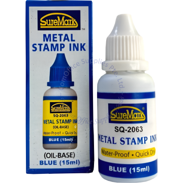 SUREMARK METAL STAMP INK (OIL BASE) SQ-2063 30ML - BLUE