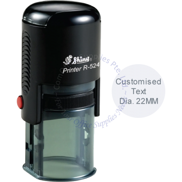 SHINY SELF INKING STAMP W/RUBBER R-524 24MM
