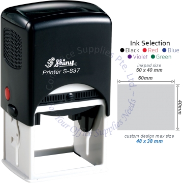 SHINY SELF INKING STAMP W/RUBBER S-837 50x40MM