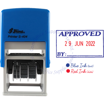 SHINY SELF INKING STAMP W/DATE S-404 APPROVED