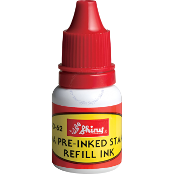 SHINY OA PRE-INKED STAMP INK SO62 RED 10ML