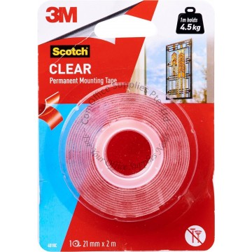 3M MOUNTING TAPE CLEAR 4010 21MMx2M